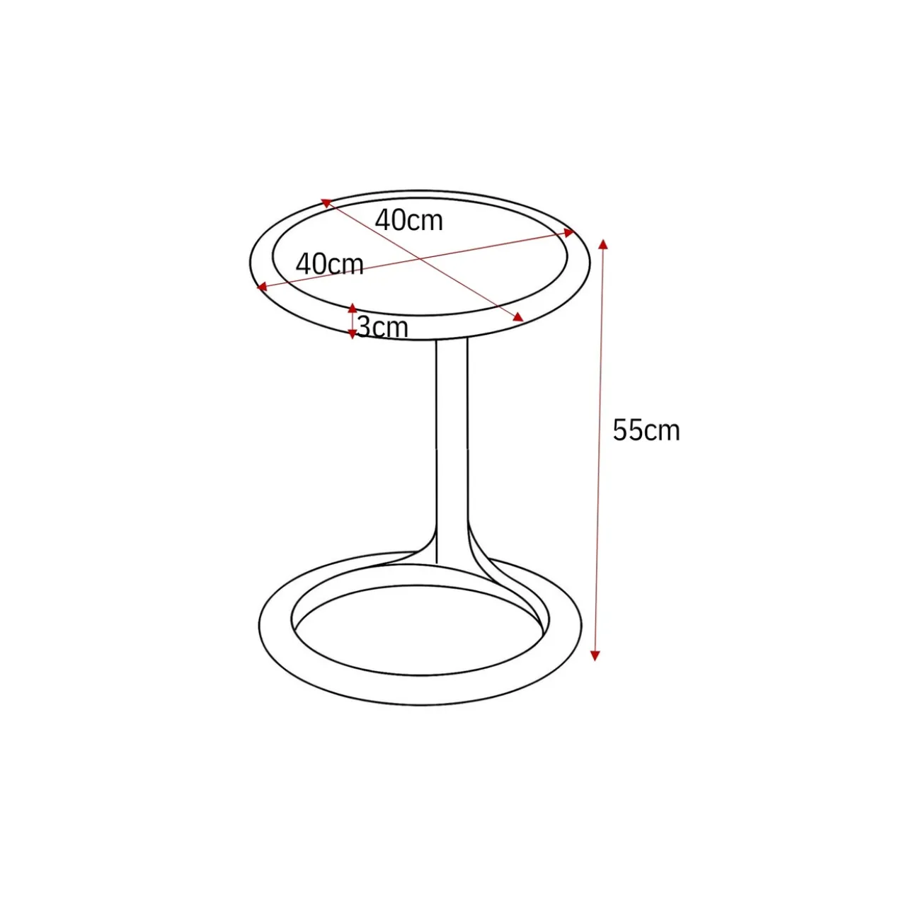 Bijzettafel Faro H55 cm
