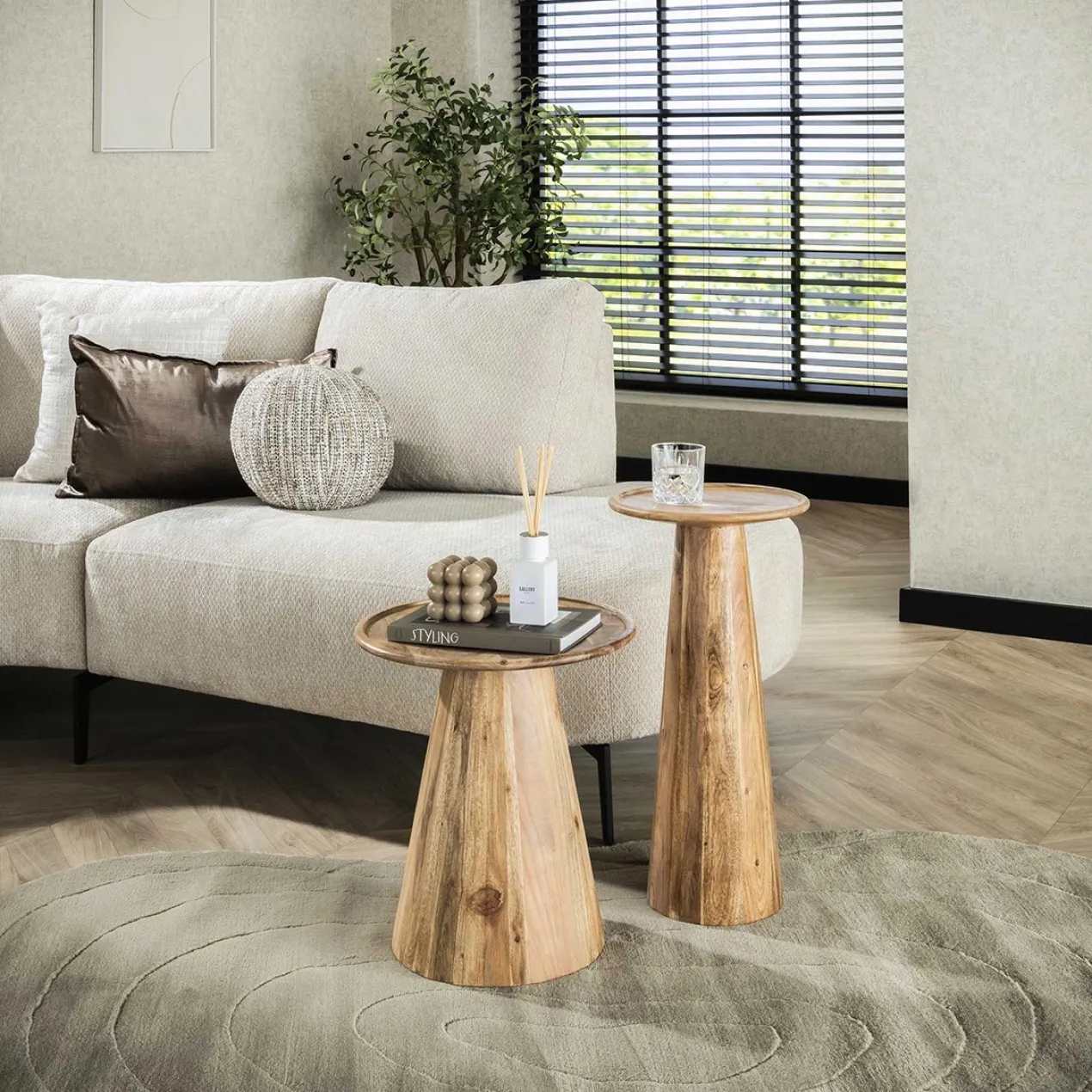 Bijzettafel Kegel - set van 2
