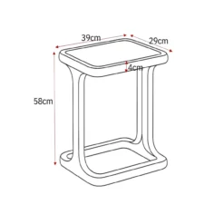 Bijzettafel Luno bruin H58 cm