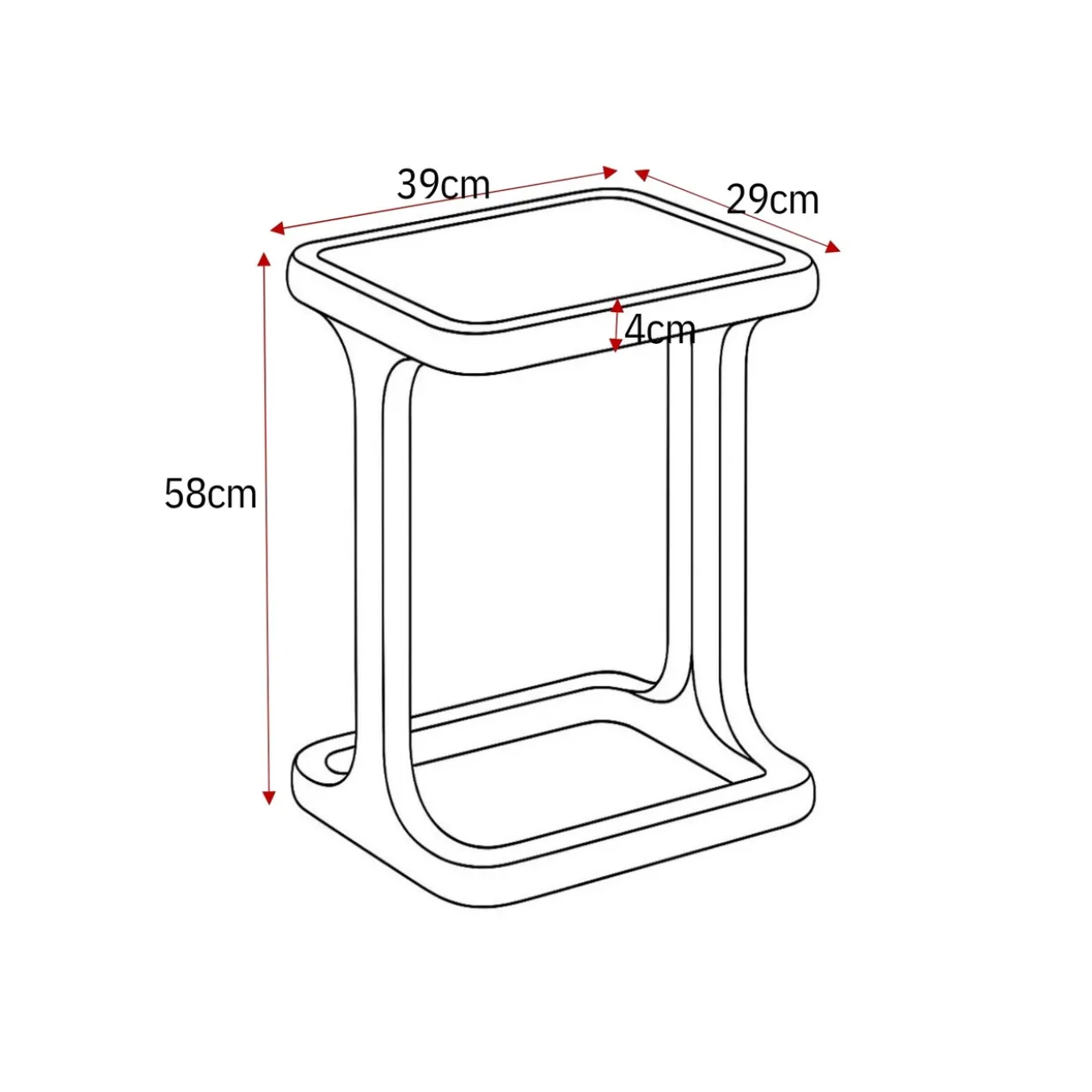 Bijzettafel Luno bruin H58 cm