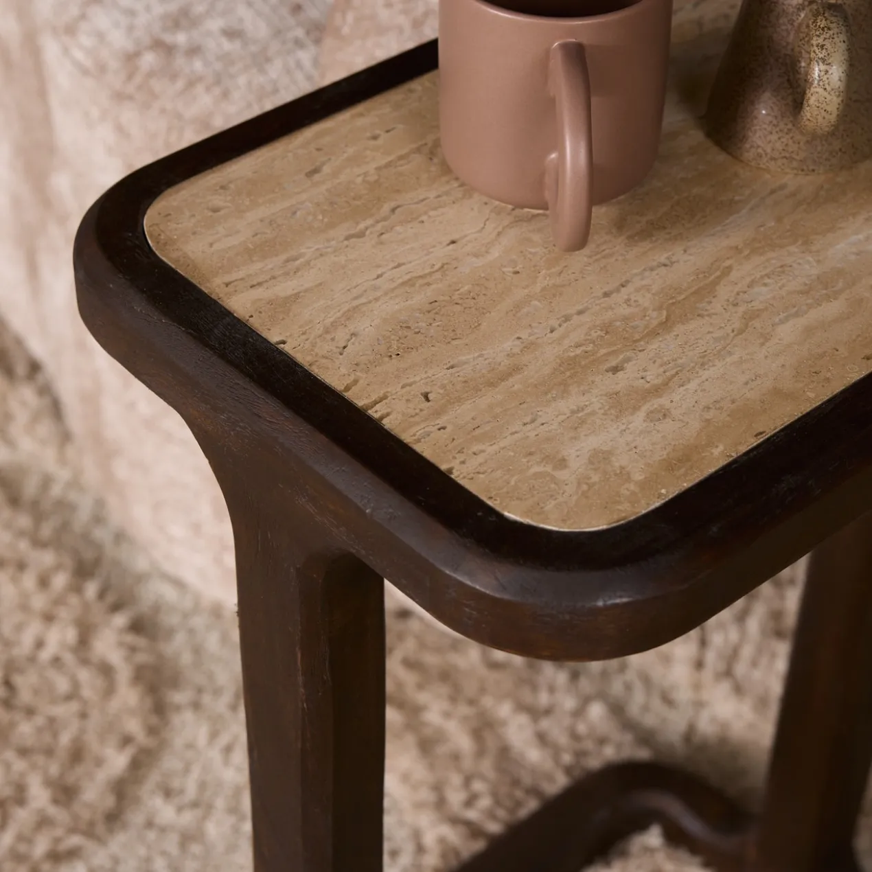Bijzettafel Luno bruin H58 cm