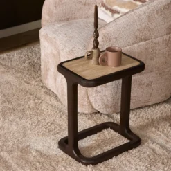 Bijzettafel Luno bruin H58 cm