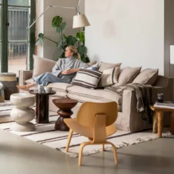 Bijzettafel Mala glossy beige