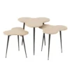 Bijzettafel marmer/metaal - set van 3