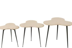 Bijzettafel marmer/metaal - set van 3