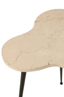 Bijzettafel marmer/metaal - set van 3