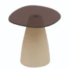Bijzettafel Milan rookglas 50 cm beige