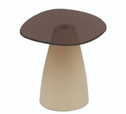 Bijzettafel Milan rookglas 50 cm beige