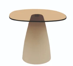 Bijzettafel Milan rookglas 50 cm beige