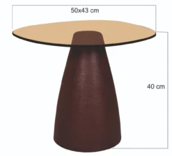 Bijzettafel Milan rookglas 50 cm bourgogne
