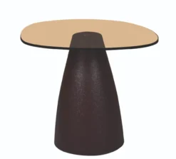 Bijzettafel Milan rookglas 50 cm bruin