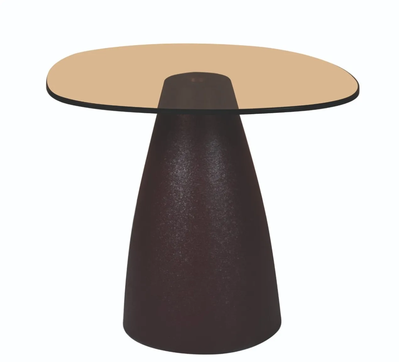 Bijzettafel Milan rookglas 50 cm bruin