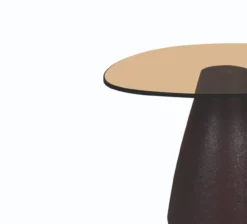 Bijzettafel Milan rookglas 50 cm bruin