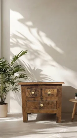 Bijzettafel naturel finish uniek