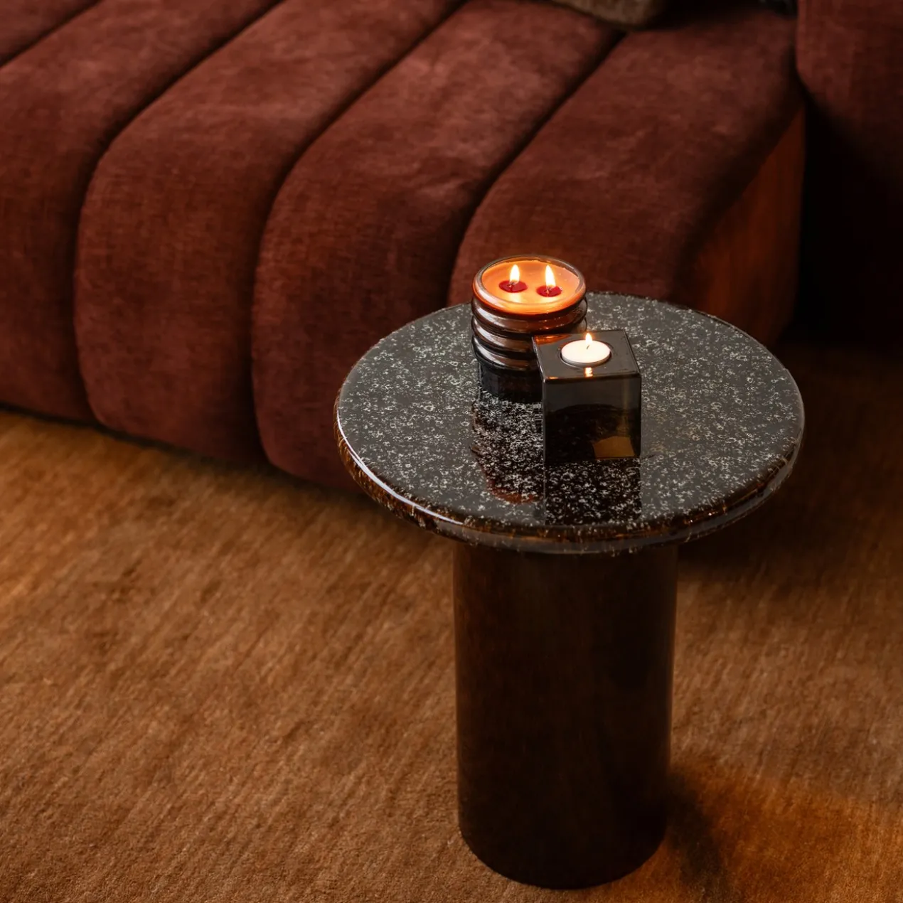Bijzettafel Nino keramiek dark brown