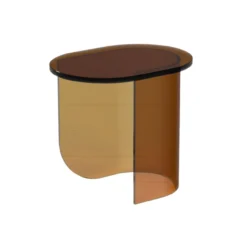 Bijzettafel Plateau glas amber
