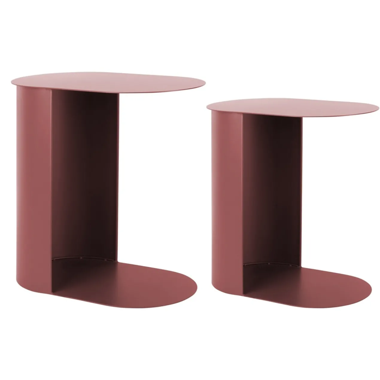Bijzettafel Riqueza burgundy red - set van 2