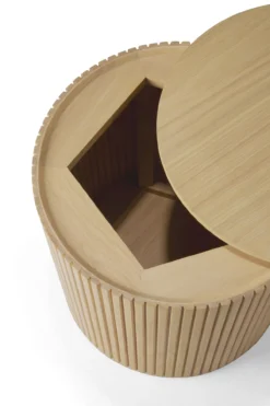Bijzettafel Roller Max 40 cm eiken geolied