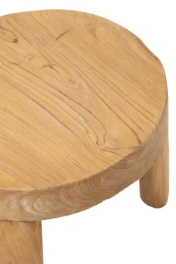 Bijzettafel Rond teakhout naturel - set van 2