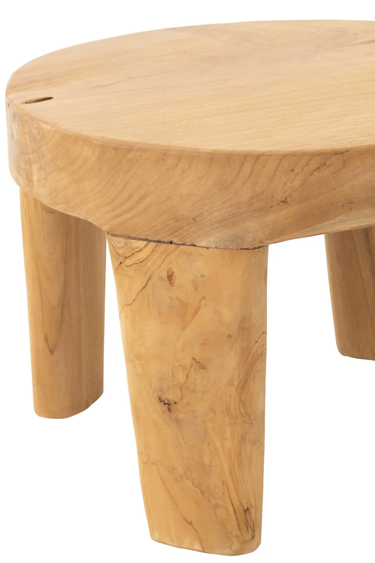 Bijzettafel Rond teakhout naturel - set van 2