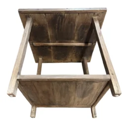 Bijzettafel vierkant met onder plank naturel