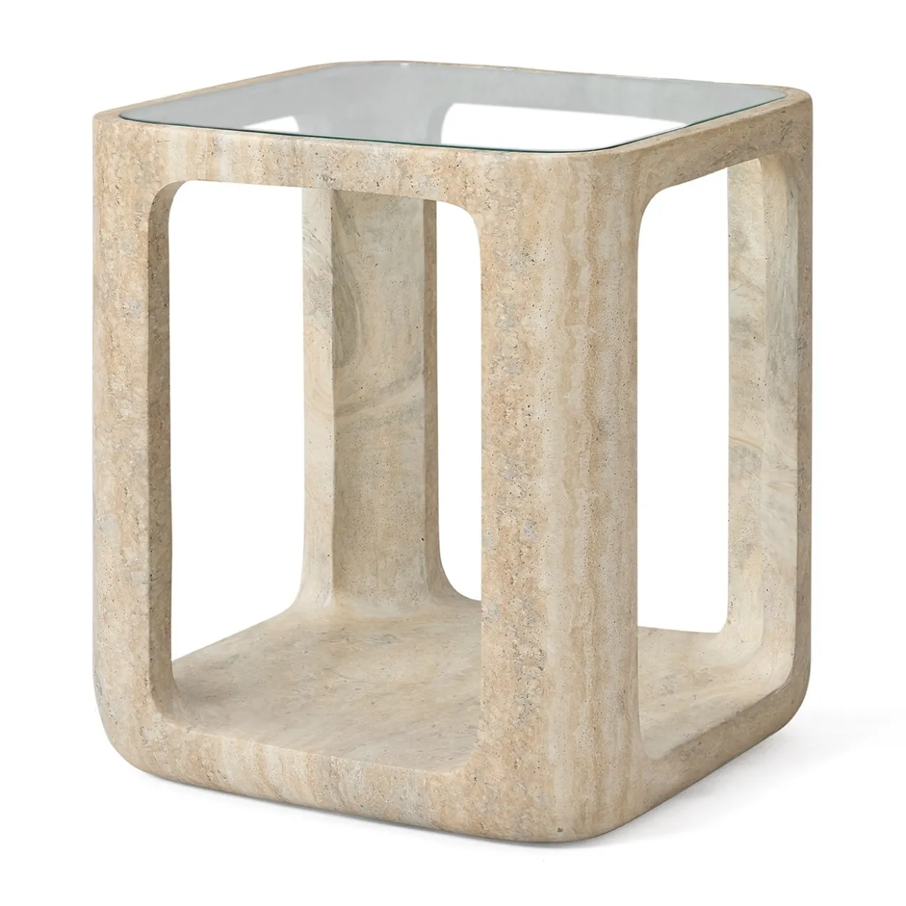 Bijzettafel Yobeko Travertine Texture