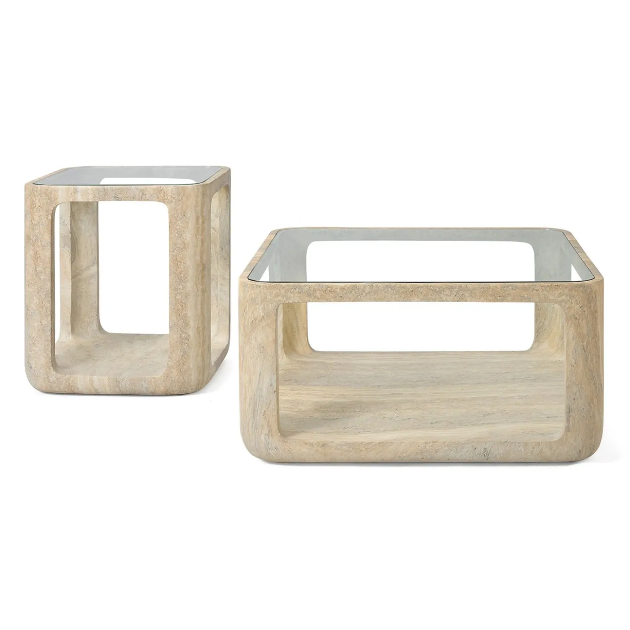 Bijzettafel Yobeko Travertine Texture