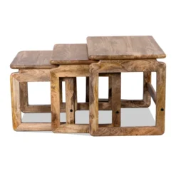 Bijzettafel Zoutelande naturel- set van 3