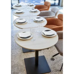 Bistro vierkante buisvoet metaal matzwart 72x50x50 cm