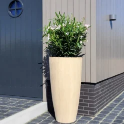 Bloempot Java big Ø47 x H100 cm stripe beige