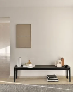 Bok bank - eiken zwart - 146cm
