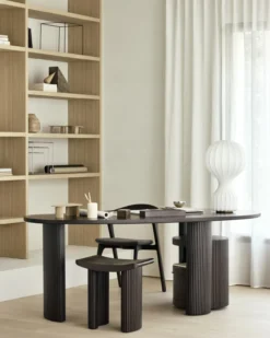 Bok stoel - bruin eiken - warm brown stof