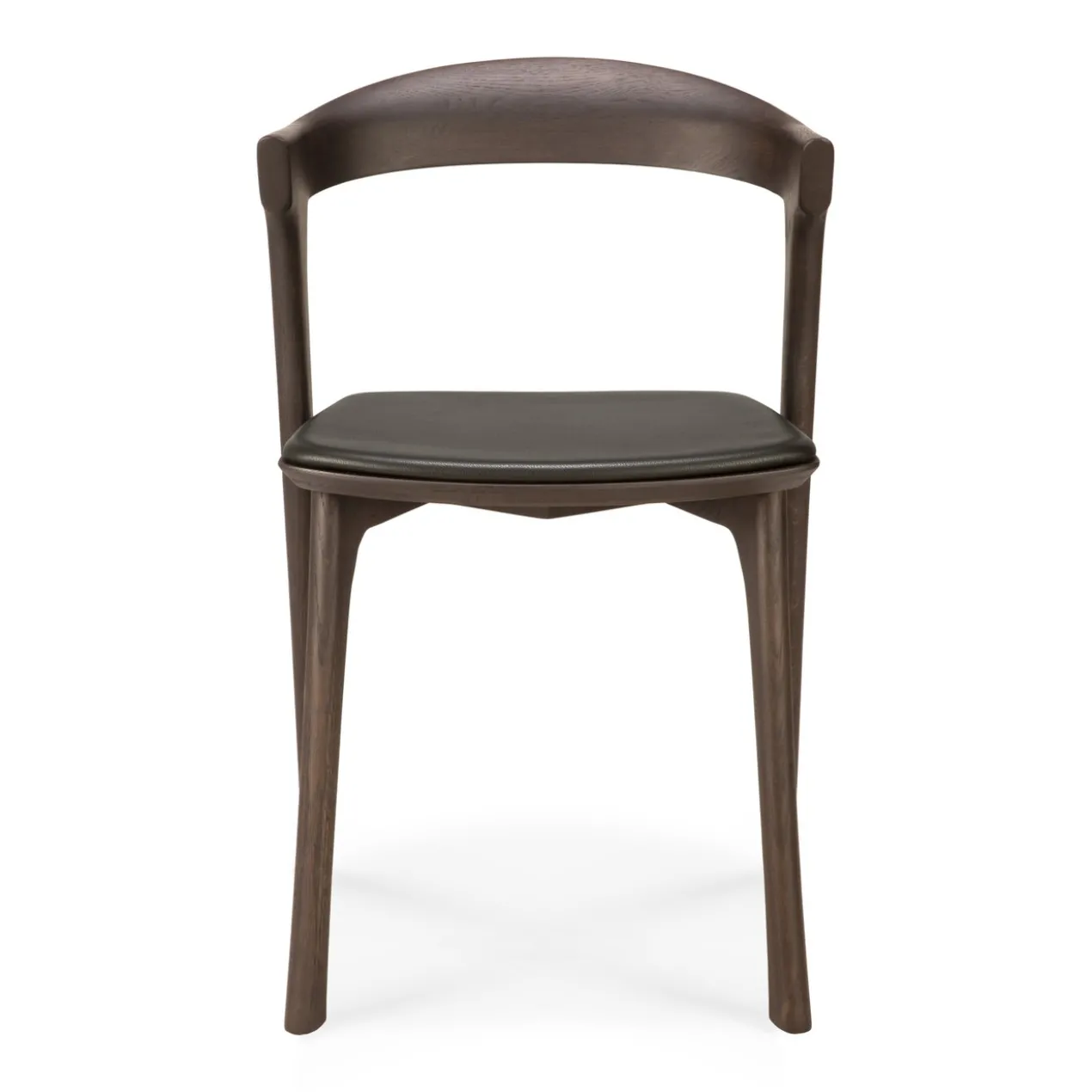 Bok stoel - eiken bruin - bruin leer