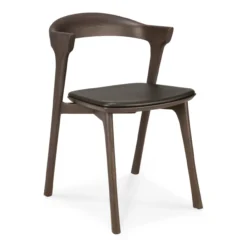 Bok stoel - eiken bruin - bruin leer