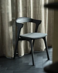 Bok stoel - eiken zwart - soft black stof