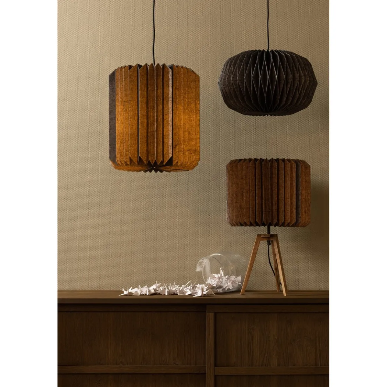 Bones hanglamp papier naturel/zwart