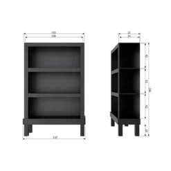 Bonk open kast grenen matzwart [fsc]