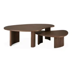 Boomerang koffietafel - teak bruin - groot