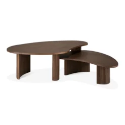 Boomerang koffietafel - teak bruin - groot