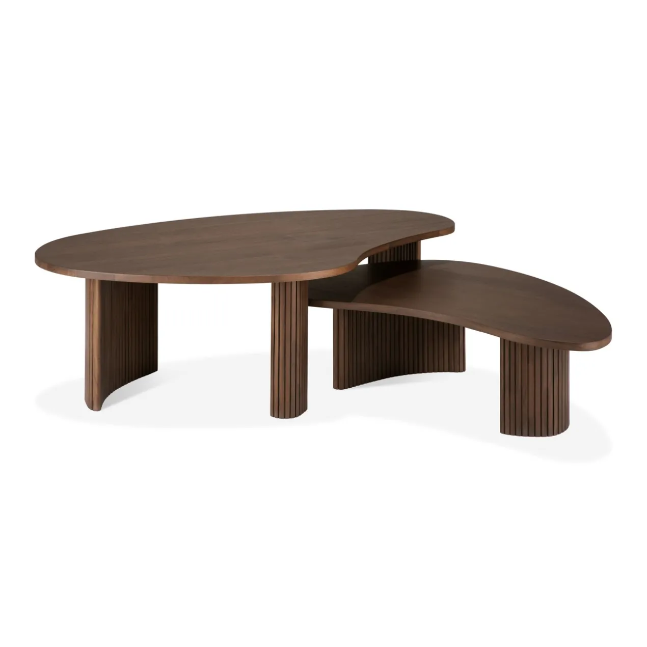 Boomerang koffietafel - teak bruin - groot