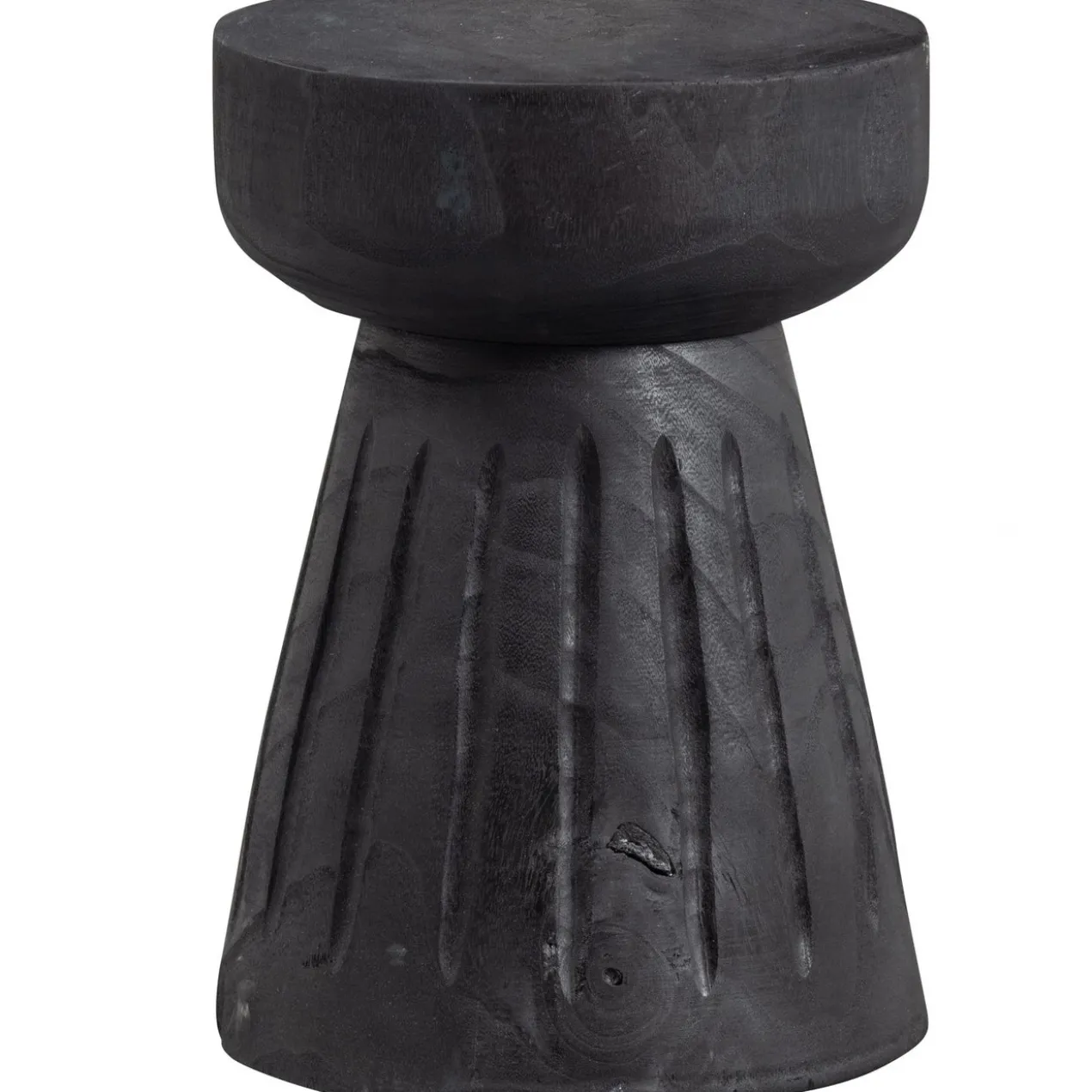 Borre kruk hout zwart 40xo28 cm