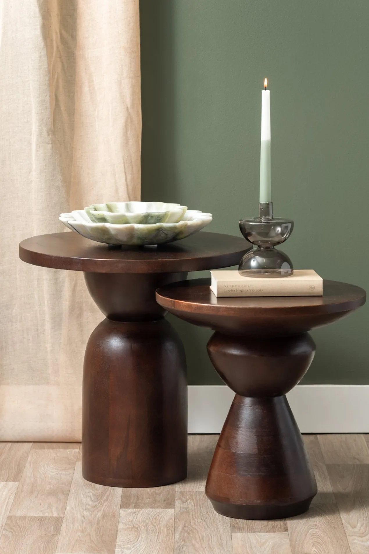 Bowl Flower large marble himalayan green