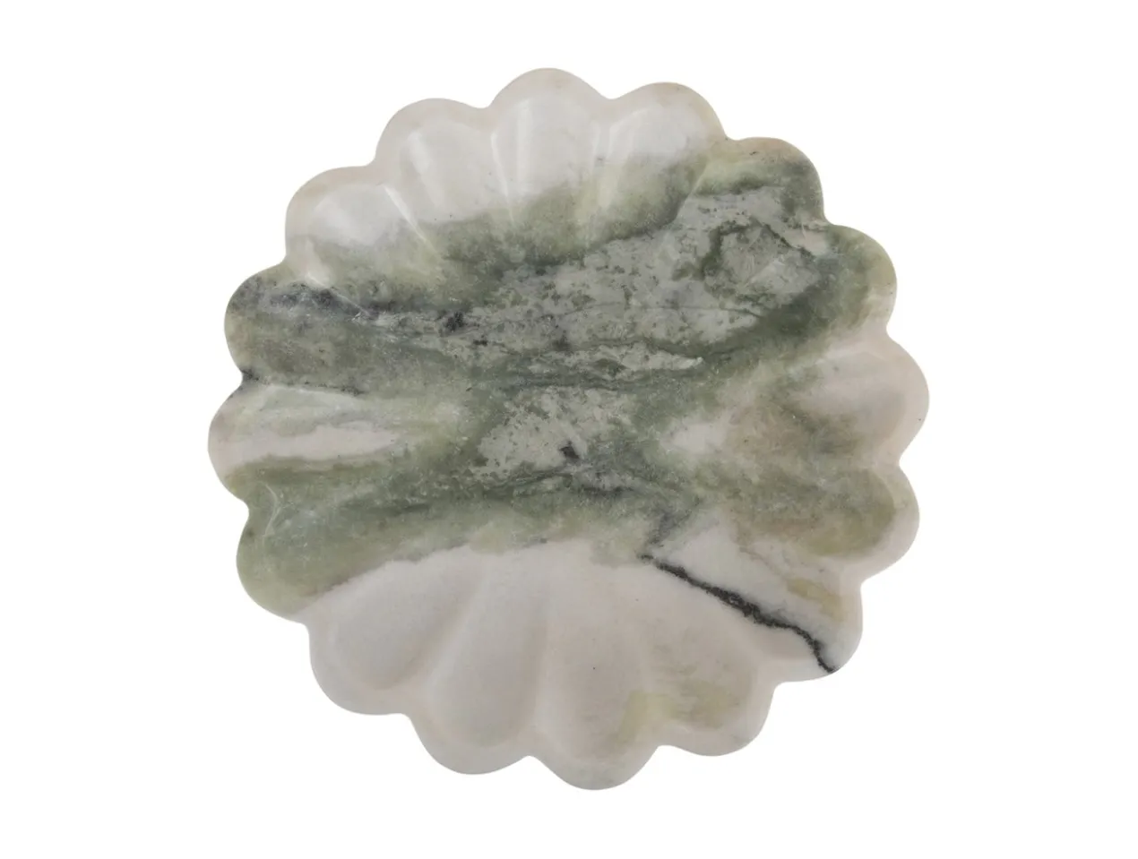 Bowl Flower large marble himalayan green