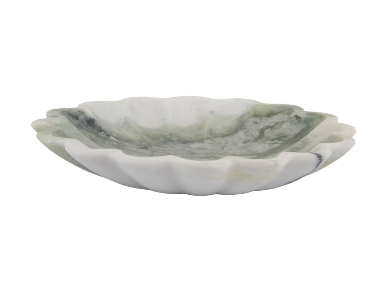 Bowl Flower large marble himalayan green