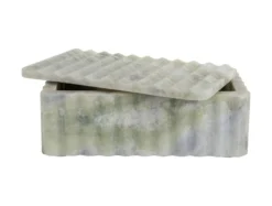 Bowl rectangle with lid marble himalayan green