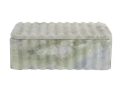 Bowl rectangle with lid marble himalayan green