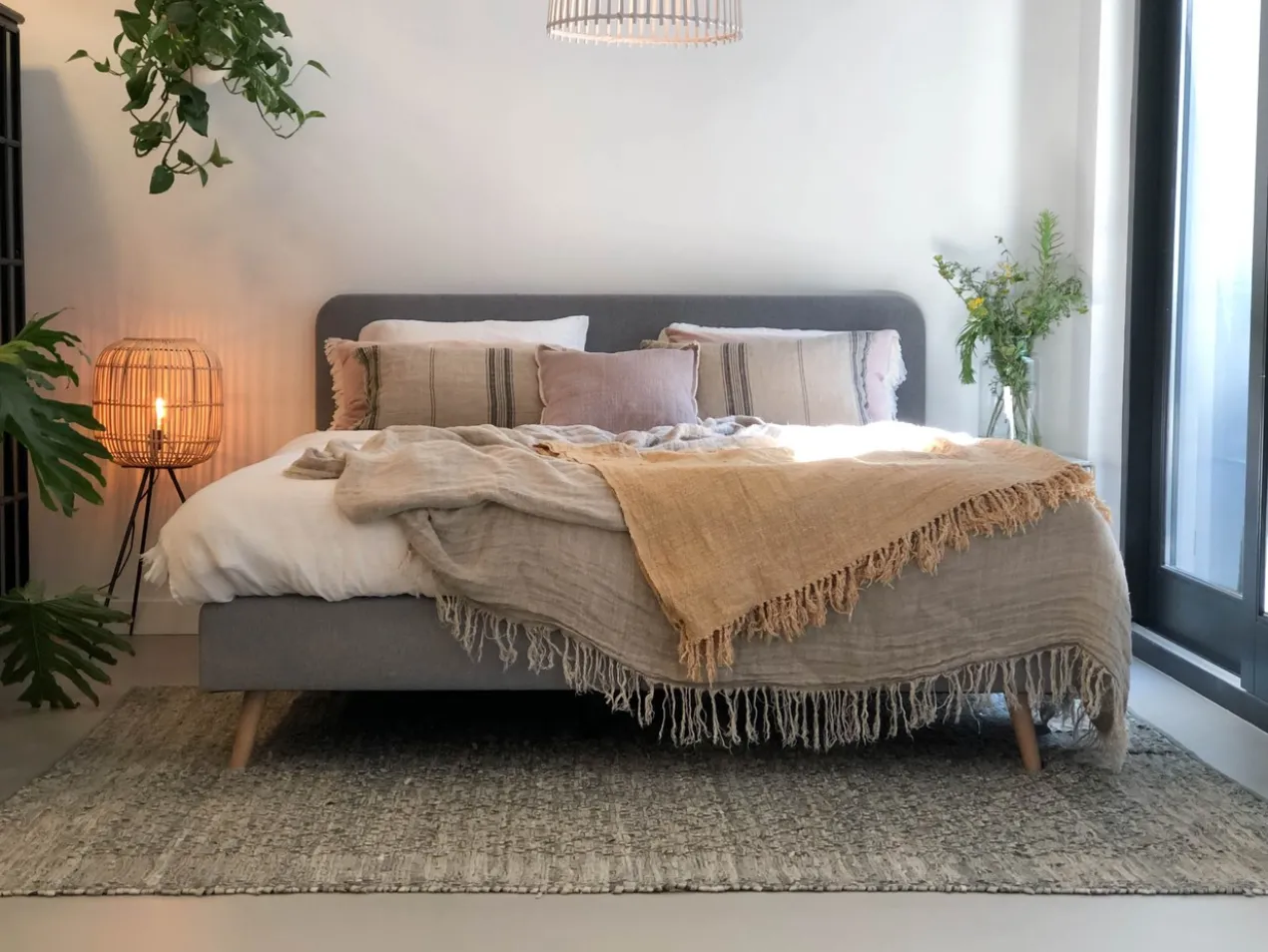 Boxspring Bjordal Grey 180x200