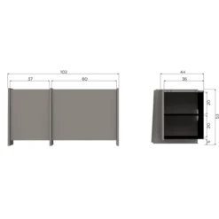 Brock tv meubel 102 cm essen fineer warmgrijs [fsc]