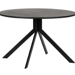 Bruno eettafel rond mdf zwart o120 cm