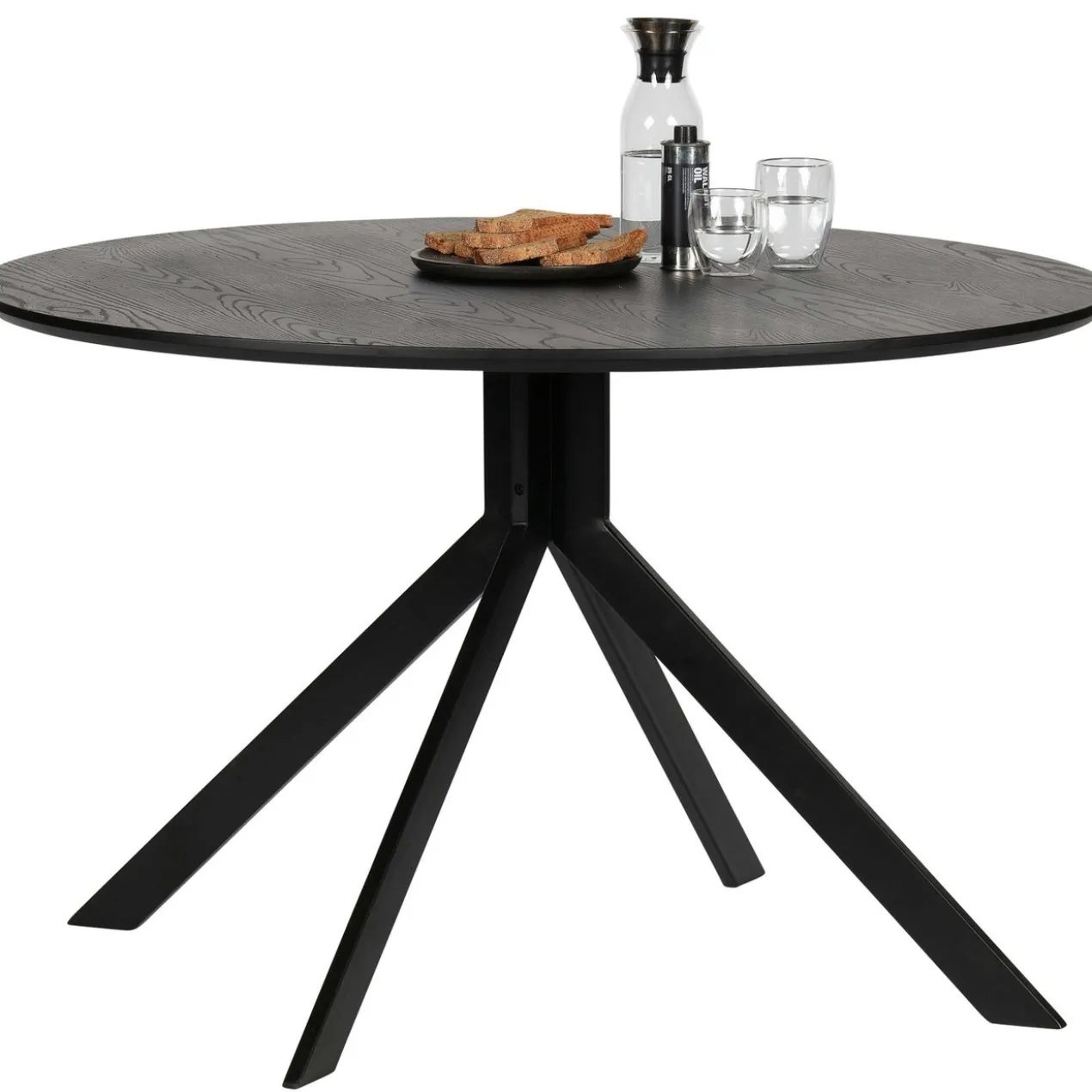 Bruno eettafel rond mdf zwart o120 cm